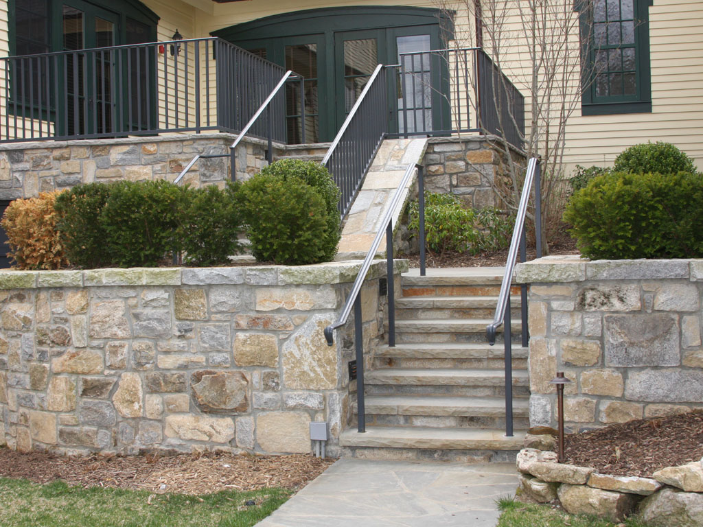 Tennessee Stone cut steps and retaining wall on both sides sample 2